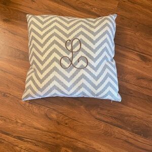 Chevron Pillow with Monogram